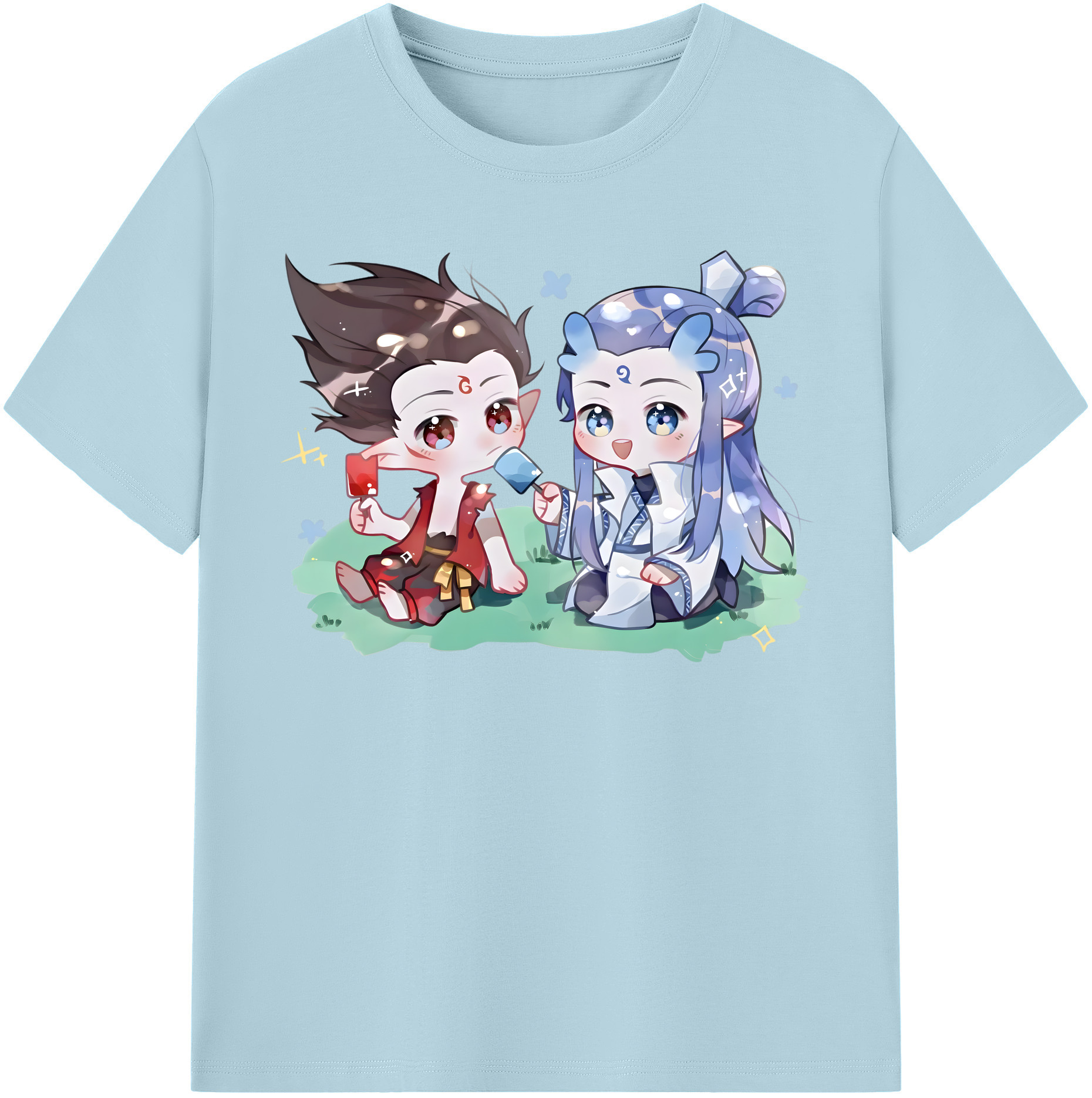（画像用） Ne Zha 2 ナタ 魔童の大暴れ 綿100％半袖Tシャツ（フロントプリント）